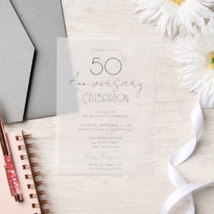 Invitations En Vélin 50e anniversaire de Mariage minimum
