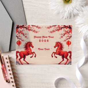 Invitations En Vélin Année du cheval 2026
