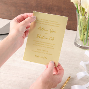 Invitations En Vélin Antonia Butter Jaune Mariage élégant