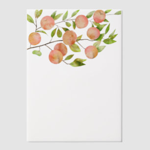 Invitations En Vélin Aquarelle botanique d'arbre fruitier à pêche