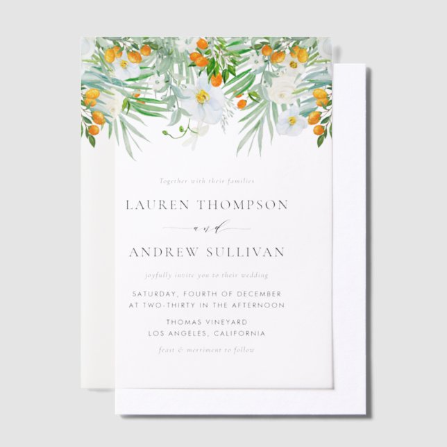 Invitations En Vélin Aquarelle L'automne fleurit Mariage de automne bot (Compenser)