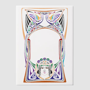 Invitations En Vélin Art Nouveau Peacock lady