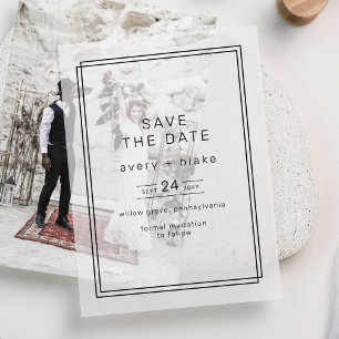 Invitations En Vélin AVERY Modern Minimalist Wedding Enregistrer la dat