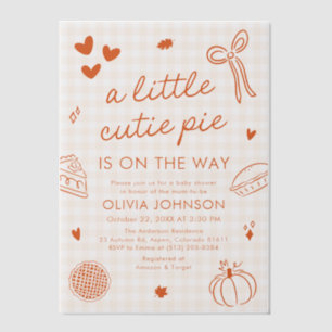 Invitations En Vélin Baby shower À Tarte À La Petite Cutie Creusé À La 