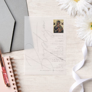 Invitations En Vélin Baptême minimaliste baptême grecque orthodoxe