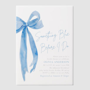 Invitations En Vélin Blue Bow quelque chose de bleu avant de faire Fête