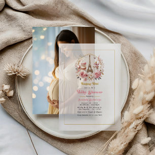 Invitations En Vélin Bonjour Bébé Baby shower Chic Parisien