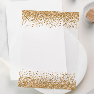 Invitations En Vélin Bordures Parties scintillant or Mariage Vellum