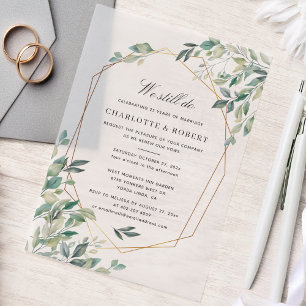 Invitations En Vélin Botanique Vow renouveau Eucalyptus Mariage