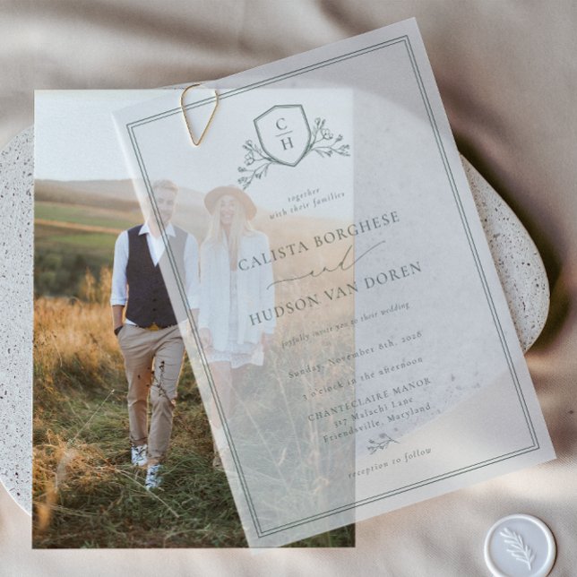 INVITATIONS EN VÉLIN BRUNSWICK CREST MARIAGE (Créateur téléchargé)