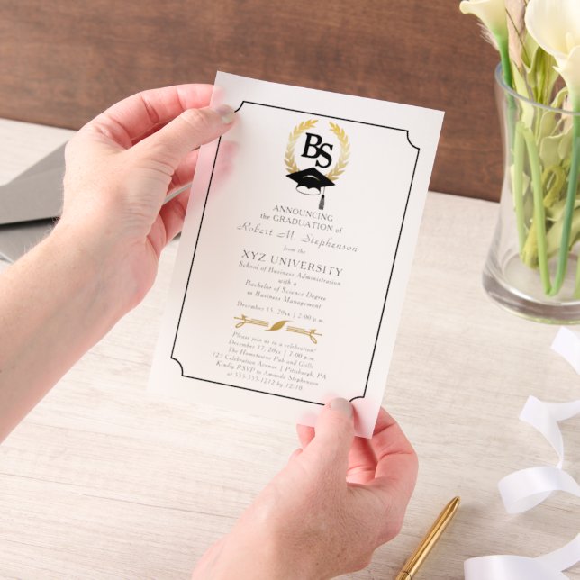 Invitations En Vélin BS - Baccalauréat en sciences Diplôme College (Ordinateur de poche)