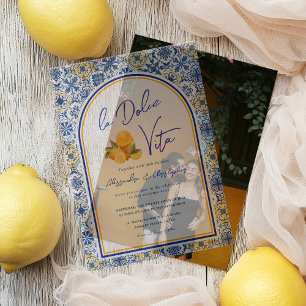 Invitations En Vélin Carreaux italiens La Dolce Vita Mariage de Destina