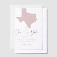 Carte rose pâle Texas Minimaliste Enregistrer la d