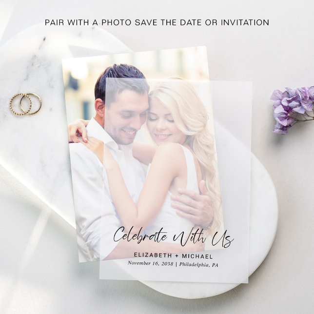 Invitations En Vélin Chic Mariage Monogramme superposition (Elevate your save the dates and wedding invitations with the timeless beauty of vellum overlays)
