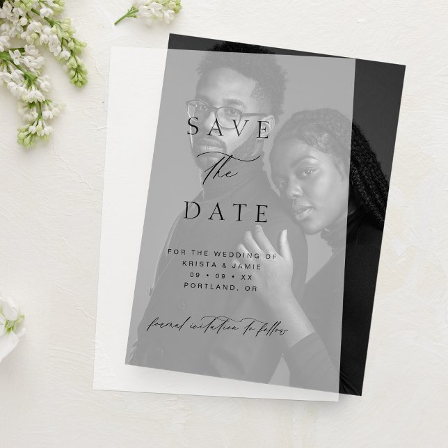 Invitations En Vélin Chic Typographic Script Wedding Save the Date (Créateur téléchargé)
