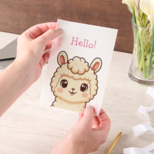 Invitations En Vélin Conception d'illustration de lama mignon