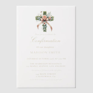 Invitations En Vélin Confirmation de jardin Fleur sauvage élégant