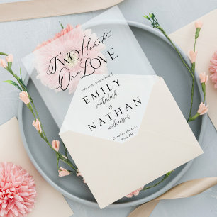 Invitations En Vélin Deux Coeurs Un Coeur Minimal Mariage de script mod