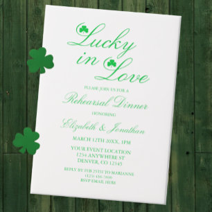 Invitations En Vélin Dîner De Répétition Lucky In Love