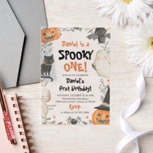 Invitations En Vélin Éffrayant Un Fantôme Halloween 1er Anniversaire