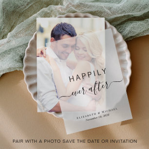 Invitations En Vélin Élégant Joyeux Jamais Après Mariage