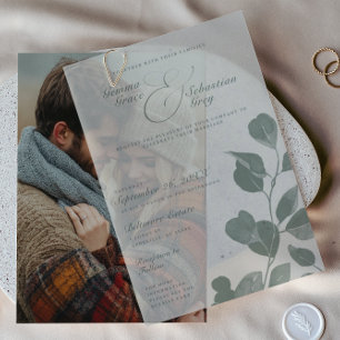 Invitations En Vélin Élégant Mariage de superposition de la surface bot
