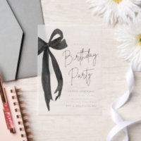 Elégante aquarelle Black Bow fête d'anniversaire