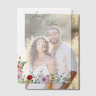Invitations En Vélin Elégante aquarelle Fleur sauvage Chic Floral Maria