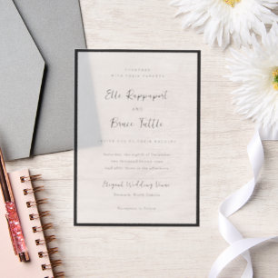 Invitations En Vélin Elle Simple Mariage moderne