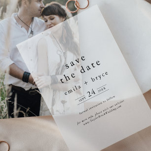 Invitations En Vélin EMELIA Boho Chic Minimalist Wedding Enregistrer la