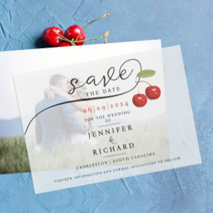 Invitations En Vélin Enregistrer la date Mariage stylish jolie rouge ce