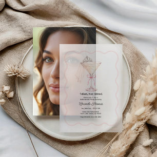 Invitations En Vélin Enterrement de vie de jeune fille Martini Secoué P