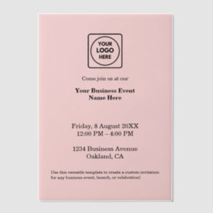 Invitations En Vélin Entreprise minimaliste blanche Événement profess