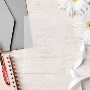 Invitations En Vélin Événement Mariage Élégant Monogramme Classique à S