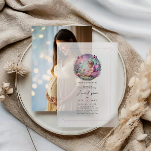 Invitations En Vélin Fairy Garden Thème Fbattage Love Baby shower