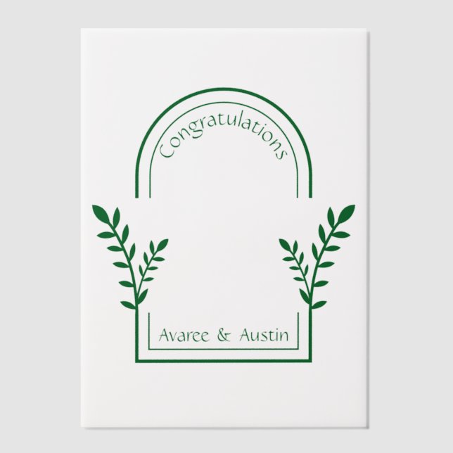 Invitations En Vélin Félicitations Arch de mariée et de mariée (Recto)