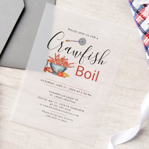 Invitations En Vélin Fête de famille grillade d'écrevisses fête de frui