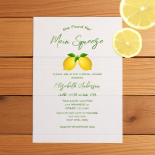 Invitations En Vélin Fête des mariées principale de citron de taille