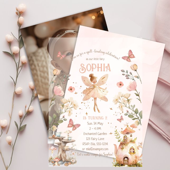 Invitations En Vélin Fille Fée de Forêt Enchantée Anniversaire (Créateur téléchargé)