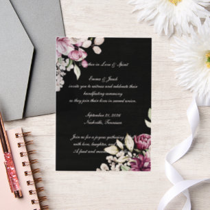 Invitations En Vélin Fleur romantique pivoine florale