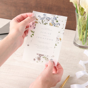 Invitations En Vélin Fleur sauvage de printemps coloré Meadow Garden Ma