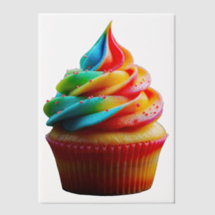 Invitations En Vélin Gâteau cupcake arc-en-ciel étourdissant de Slipper