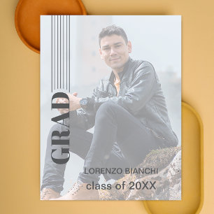 Invitations En Vélin Graduation minimaliste en gris