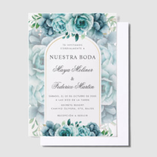 Invitations En Vélin Green Floral Garden Nuestra Boda Mariage espagnol