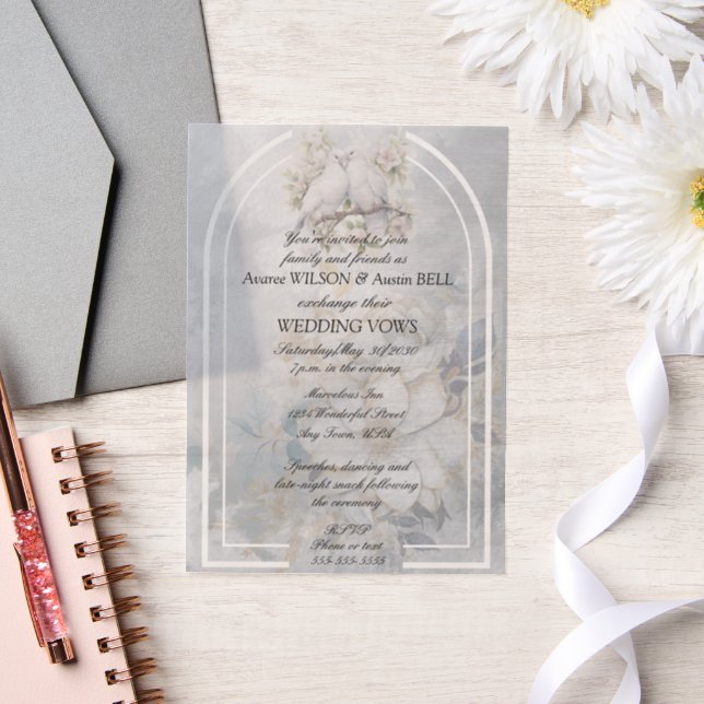 Invitations En Vélin Inséparables Floral Arch Mariage (Mariage)