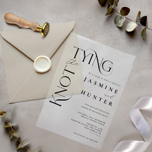 Invitations En Vélin Jouer le noeud minimal moderne mariage élégant