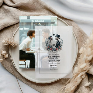 Invitations En Vélin "Jusqu'à ce que la mort nous sépare" Photo Mariage
