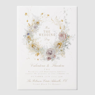 Invitations En Vélin laine botanique lunaire mariage romantique boho