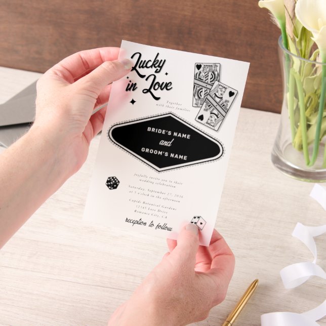 Invitations En Vélin Las Vegas Destination Casino Lucky in Love Mariage (Ordinateur de poche)