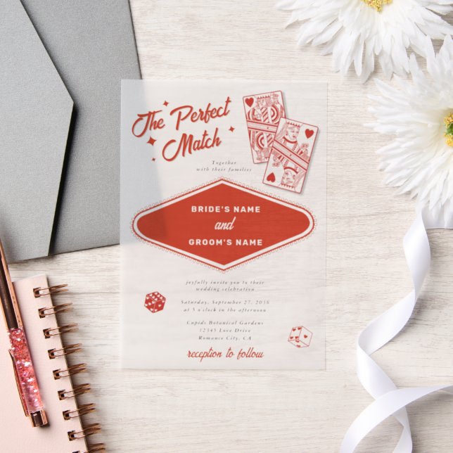 Invitations En Vélin Las Vegas Destination Mariage parfait (Mariage)